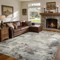 Area Rug Living Room Rugs - 9x12 Washable Large Soft Indoor Neutral Modern Abstract Low Pile Rug Carpet for Bedroom Dining Room Farmhouse Home Office - Brown Rust