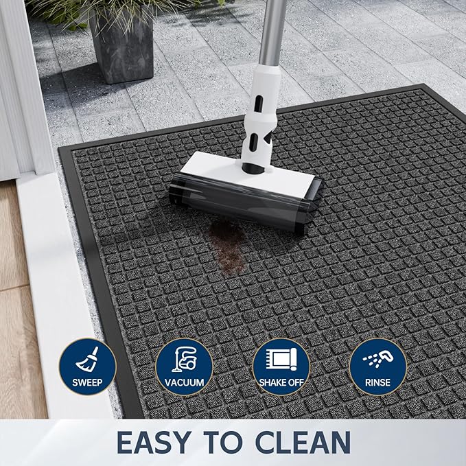 Indoor Outdoor Front Door Mats, 48" x 24" Rubber Backing Non Slip Durable Welcome Floor Mats for Patio, Garage Entrance, Stain and Fade Resistant Commercial Doormats for High Traffic
