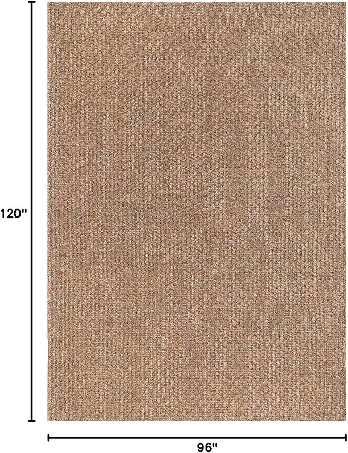 Easy Jute Rug 8x10 Indoor Outdoor Natural Rugs Solid Fiber Rug Woven Area Rug Boho Easy Clean Inside Carpet for Living Room Bedroom Dining Room Hallway or Outdoor Patio Porch (8 X 10 Natural)