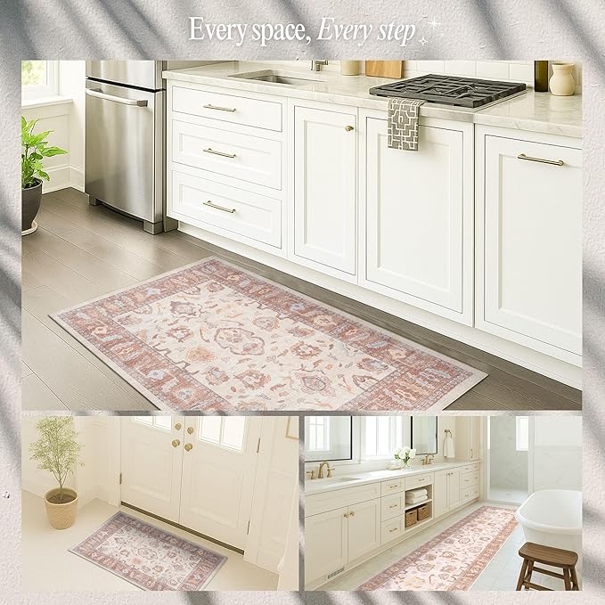 Fame Rugs Brown Modern Oushak Rug 2'6"x13, Vintage Turkish Colorful Oriental Antique Inspired Long Runner Rugs, Luxury Living Room Bedroom (383BB, 2'6" x 13')