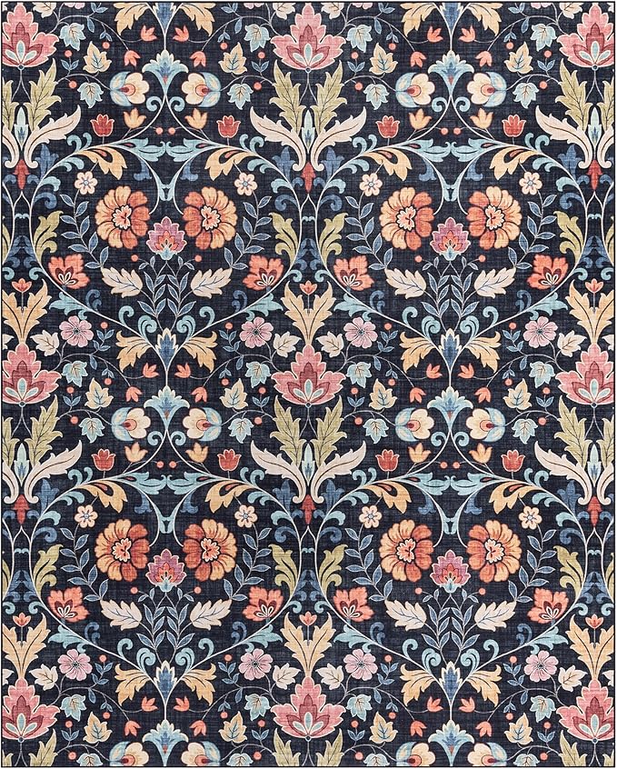 Gertmenian Indoor Boho Area Rug | Home Decor for Entryway, Bedroom, Living Room, Office, Kitchen | Non Slip, Soft, Printed Accent Rugs | Verner, Multi, 6x9 Medium, 24625