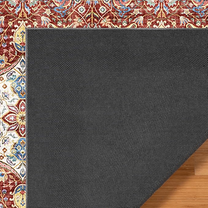 Gertmenian Indoor Bohemian Area Rug - 9x13 Extra Large, Non-Shedding, Ideal for High Traffic in Living Room, Bedroom, Entryway - Moroccan, Red, 26842