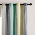 XiDi Curtains for Bedroom Decor, Rainbow GreenYellowGrey34/45/1