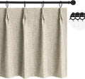 Wdfour30x36 Inch Pinch Pleated Blackout Cafe Curtains - Pack of 2, 100% Light Blocking Back Tab Drapes for Half Windows, Kitchen & Bathroom Short Curtains in Hemp Gray