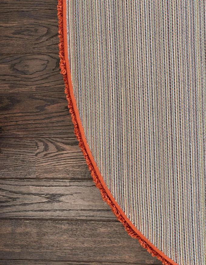 Unique Loom Solid Shag Collection Area Rug (3' 3" x 5' 3" Oval, Terracotta)
