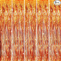 GOER 3.2 ft x 8.2 ft Metallic Tinsel Foil Fringe Curtains Party Photo Backdrop Party Streamers for Birthday,Graduation,New Year Eve Decorations Wedding Decor (5 Packs,Orange)