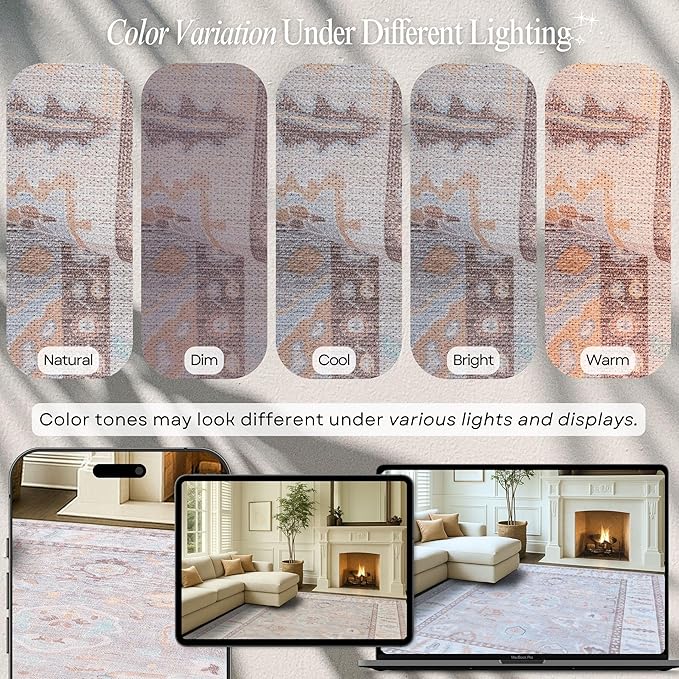 Fame Rugs Brown Modern Oushak Rug 10x13, Vintage Turkish Colorful Oriental Washable Antique Inspired Oversize Area Rugs, Luxury Living Room Bedroom (382MB, 10' x 13')