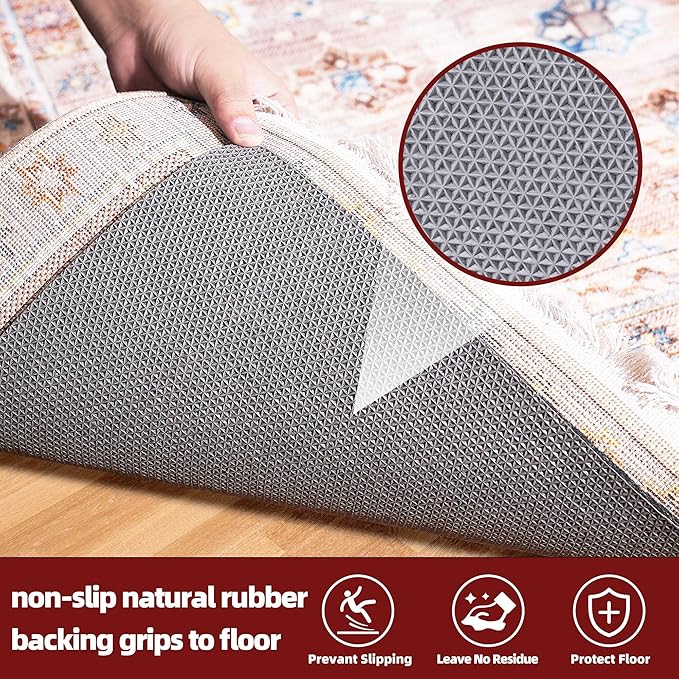 BAGAIL Felt and Natural Rubber Backing Rug Pads 1/8” Thick, 2 x 6 Ft Non Slip Rug Gripper Keep Rugs in Place, Under Area Rug Protective Cushioned Pads, Carpet Runners, Hardwood Floors Protection