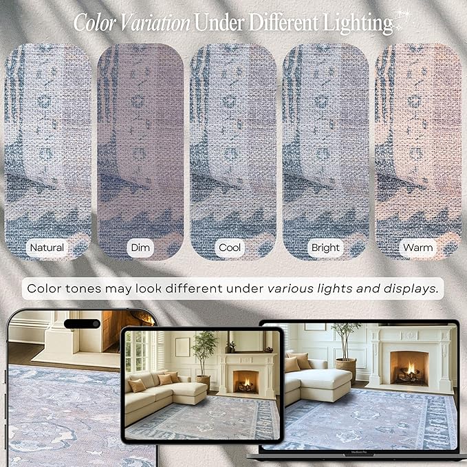 Fame Rugs Gray Modern Oushak Rug 2'6"x10, Vintage Turkish Colorful Oriental Antique Inspired Foldable Long Washable Runner Rugs, Luxury Living Room Bedroom (389GBB, 2'6" x 10')