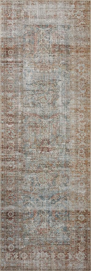 Loloi Chris Loves Julia Jules Collection JUL-05 Lagoon/Brick 3'-6'' x 5'-6'', .13" Pile Height, Accent Rug