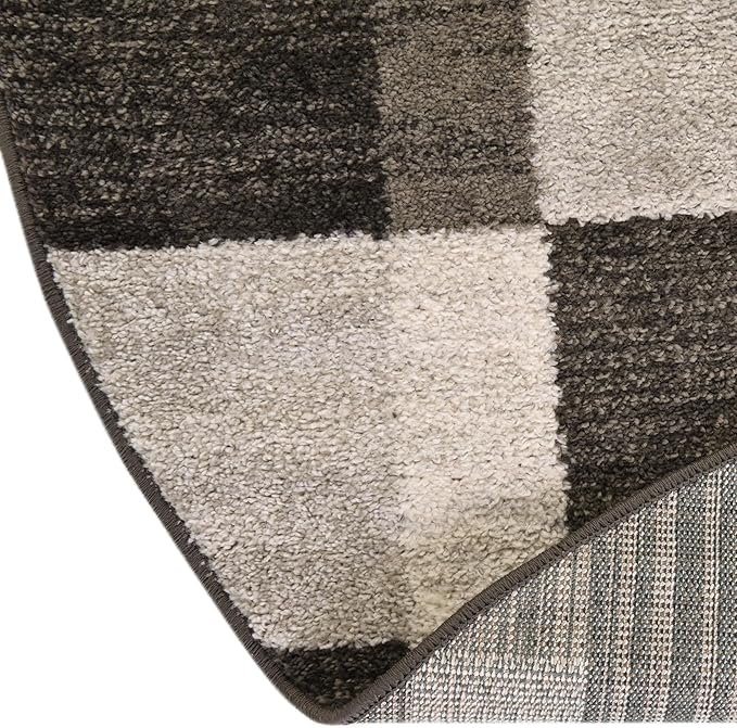 Unique Loom Autumn Collection Area Rug - Providence (3' 3" Round, Gray/ Ivory)