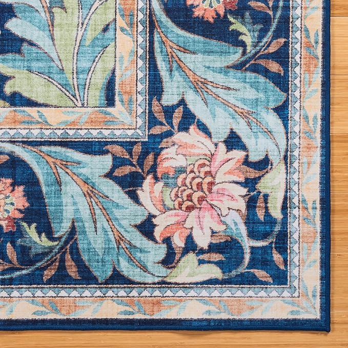 Gertmenian Indoor Boho Area Rug | Home Decor for Entryway, Bedroom, Living Room, Office, Kitchen | Non Slip, Soft, Printed Accent Rugs | Altair, Navy, 9x13 Extra Large, 24507