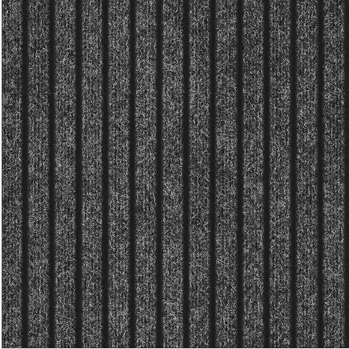 Ottomanson Mud Mat 2' x 4' Entryway Rug - Non-Slip Scraper Doormat for Muddy Paws, Dirt Trapping Indoor/Outdoor Mat for High-Traffic Areas, Kitchen, Garage, Patio, Black