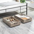 Under Bed Storage with Wheels, 2-Pack Under Bed Shoe Storage Organizer Drawer, Composite Wood Organizer for Shoes Clothes Containers in Bedroom for Clothes,Shoes(Grey)