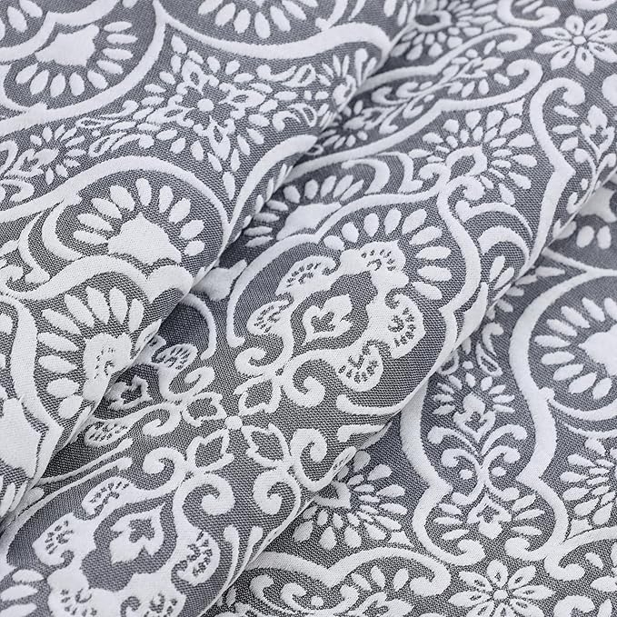Superior 3 Piece Bedspread Set, Home Bed Decor, Decorative Bed Spread, 2 Pillow Shams, Medium Weight Blanket, Floral Matelasse Coverlet, Bedding Essentials, Enzy Collection, Full, Charcoal