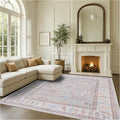 Fame Rugs Brown Modern Oushak Rug 6x9, Vintage Turkish Colorful Oriental Antique Inspired Washable Large Area Rugs, Luxury Living Room Bedroom (382MB, 6' x 9')