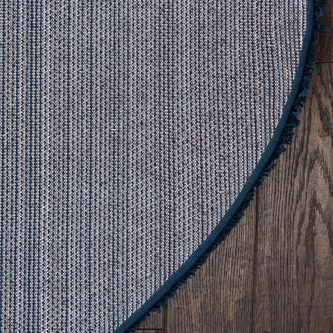 Unique Loom Solid Shag Collection Area Rug (10' 2" Round, Sapphire Blue/ Navy Blue)