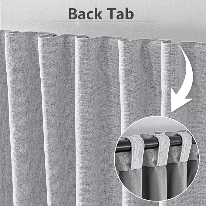 100% Blackout Curtains for Living Room, 84 Inch Curtains 2 Panel Set Light Blocking, Back Tab & Rod Pocket Thermal Insulated Drapes Bedroom Windows Home Decor(52W × 84L inch, Off-White)