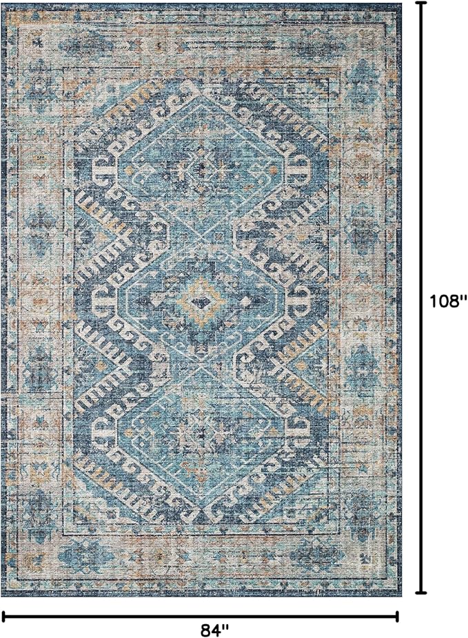 Loloi Skye Collection SKY-03 Denim/Natural 7' x 9' Oval Area Rug