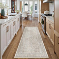 Taupe Runner Rug 2x5 Hallway Machine Washable Kitchen Vintage Distressed Non Slip Long Carpet Indoor Retro Floral Bedroom Accent Throw Rug for Bathroom Office Laundry Dining Living Room