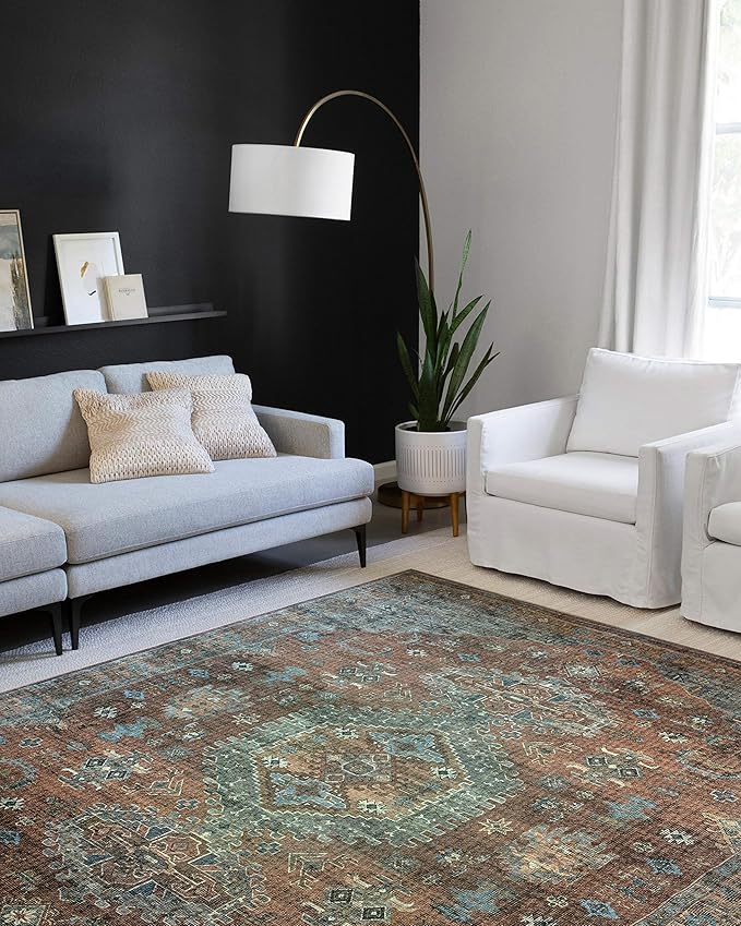 Loloi II Skye Collection SKY-07 Terracotta/Sky 2'-3" x 3'-9" Accent Rug