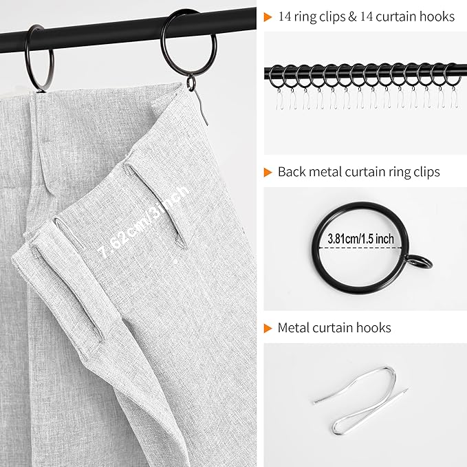 WdFour 42x72 Inch Blackout Curtains - Thermal Insulated Pinch Pleated Drapes, 100% Light Blocking, Extra Long Back Tab Panels for Bedroom & Living Room, Pack of 2 (Greyish White)