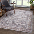 Bloom Rugs Washable 5' x 7' Rug - Brown/Dark Gray Traditional Area Rug for Living Room, Bedroom, Dining Room, and Kitchen - Exact Size: 5' x 7'
