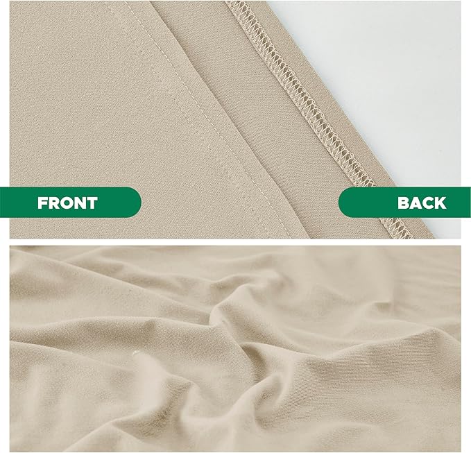 Biscaynebay Decorative Box Spring Cover Full & Full XL Size, Light Camel Luxurious Jersey Knitting Stretchy Wrap Around 4 Sides Bed Skirt for Home/Hotels, Easy Fit Wrinkle Free Machine Washable