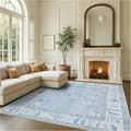 Fame Rugs Lavender Modern Oushak Rug 8x10, Vintage Turkish Colorful Oriental Washable Antique Inspired Large Area Rugs, Luxury Living Room Bedroom (386PBL, 7'6 x 10')