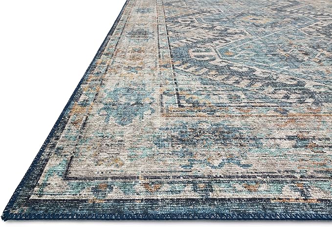 Loloi Skye Collection SKY-03 Denim/Natural 6'-0" x 6'-0" Round Area Rug