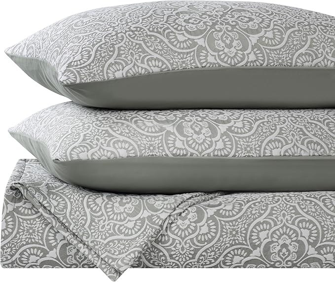 Superior 3 Piece Bedspread Set, Home Bed Decor, Decorative Bed Spread, 2 Pillow Shams, Medium Weight Blanket, Floral Matelasse Coverlet, Bedding Essentials, Enzy Collection, Queen, Sage