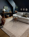 Loloi Chris Loves Julia Calvin Collection CLV-04 Ivory/Pebble 9'-6" x 12'-6" Area Rug Checkered Neutral Soft Living Room Bedroom Carpet