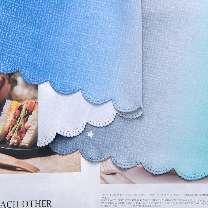 XiDi Curtains for Bedroom Decor, Rainbow BluGrenGrey-52-54