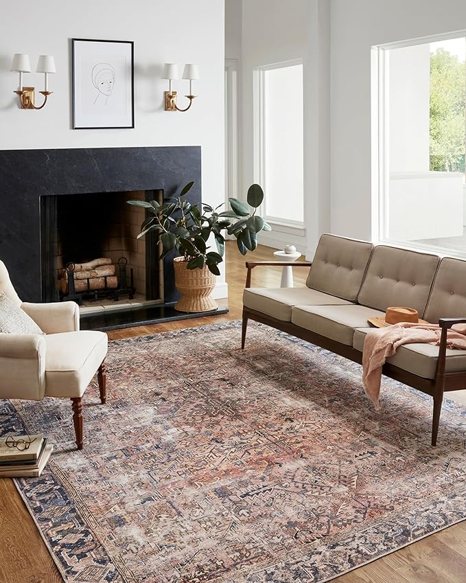 Loloi Chris Loves Julia Jules Collection JUL-02 Terracotta/Multi 8'-6'' x 11'-6'', .13" Pile Height, Area Rug