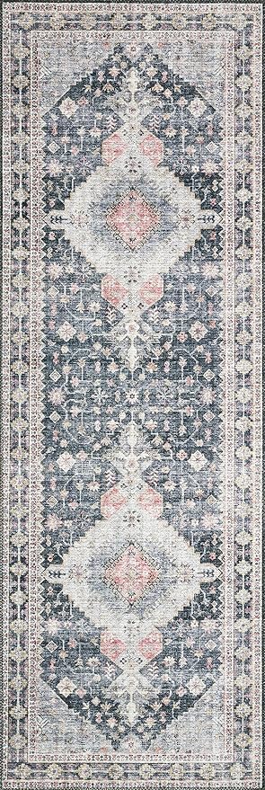 Loloi Skye Collection SKY-02 Charcoal/Multi 6'-0" x 6'-0" Round Area Rug