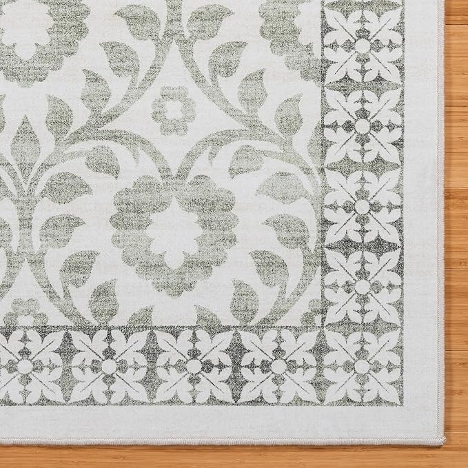 Gertmenian Indoor Boho Accent Rug - 2x4 Extra Small (2-Pack), Non Slip, Super Strong, Ideal for High Traffic Areas in Bedroom, Office, Kitchen - Esme, Sage, 24572