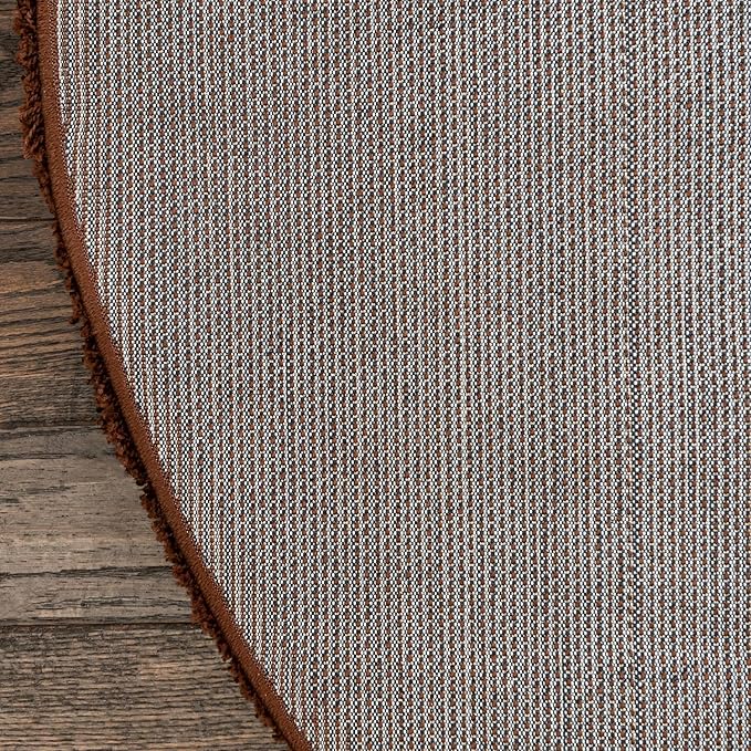 Unique Loom Solid Shag Collection Area Rug (5' 1" x 8' Oval, Chocolate Brown)