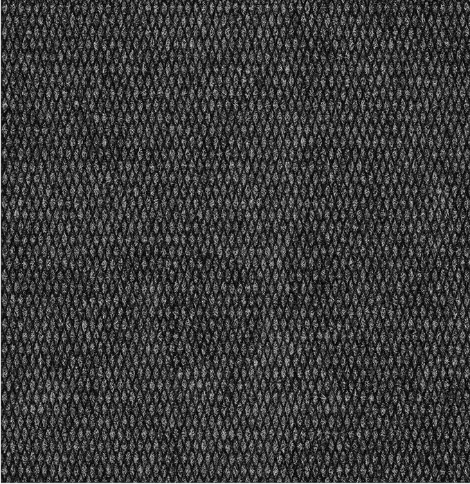 Ottomanson Commercial Scrape Rib Entry Mat – Heavy Duty Ribbed Floor Mat for High Traffic – Non Slip Rubber Back, Waterproof – Indoor Outdoor Use for Offices, Schools, Lobbies, 2'7" x 15', Black