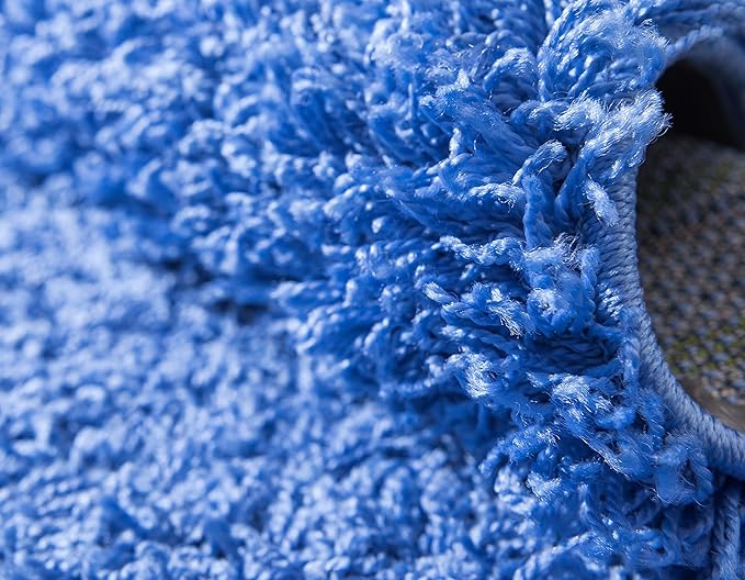 Unique Loom Solid Shag Collection Area Rug (2' 7" x 19' 8" Runner, Periwinkle Blue)