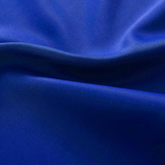 DONREN 2 Panels Royal Blue Blackout Curtain Panels for Bedroom - Thermal Insulated Solid Rod Pocket Curtains (52 x 96 Inches)