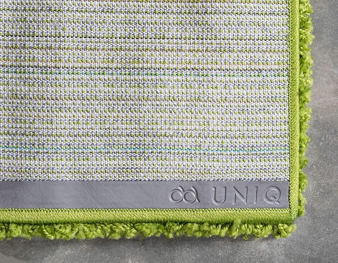 Unique Loom Solid Shag Collection Area Rug (5' 1" x 8' Rectangle, Grass Green)