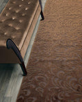 10 FT Long Non-Slip Washable Brown Carpet Runner Rug with Rubber Backing (26" X 10'), Custom Floor Mat for Kitchen Hallway Stairs Bedroom Bathroom Entryway, Your Choice of Length, Floral Pattern