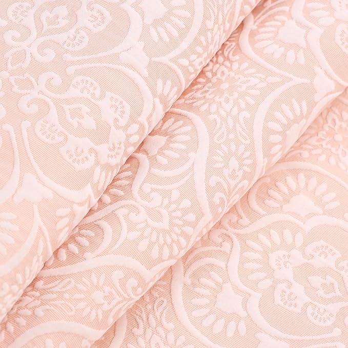 Superior 3 Piece Bedspread Set, Home Bed Decor, Decorative Bed Spread, 2 Pillow Shams, Medium Weight Blanket, Floral Matelasse Coverlet, Bedding Essentials, Enzy Collection, California King, Peach