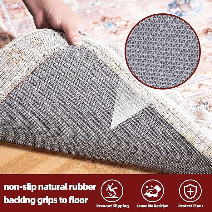 BAGAIL Felt and Natural Rubber Backing Rug Pads 1/4” Thick, 5 x 8 Ft Non Slip Carpet Gripper Keep Rugs in Place, Under Area Rug Protective Cushioned Pads, Carpet Runners, Hardwood Floors Protection