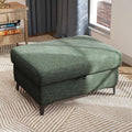 35" Large Storage Ottoman for Living Room, 7.8" Deep Seat Rectangular Ottoman Foot Rest for Couch, Chenille Storage Footstool Load 350 lb （Green）