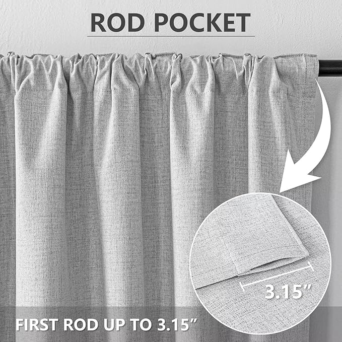 100% Blackout Curtains for Living Room, 84 Inch Curtains 2 Panel Set Light Blocking, Back Tab & Rod Pocket Thermal Insulated Drapes Bedroom Windows Home Decor(52W × 84L inch, Off-White)