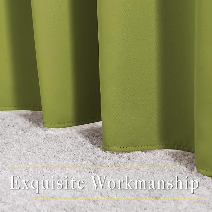 NICETOWN Room Darkening Draperies Curtains Panels - Window Treatment Thermal Insulated Solid Grommet Room Darkening Curtains/Panels/Drapes for Bedroom (Fresh Green, Set of 2, 66 by 84 Inch)