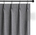 WdFour 42" W x 45" L Inch Pinch Pleated Blackout Cafe Curtains - Pack of 2, 100% Light Blocking Back Tab Drapes for Half Windows, Kitchen & Bathroom Short Curtains in(Dark Gray,Pack of 2)