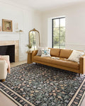 Loloi Rifle Paper Co. Eden Collection EDE-02 Mughal Garden Black 2'-6" x 11'-6" Runner Rug feat. CloudPile™