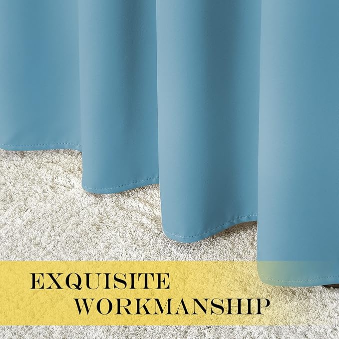 NICETOWN Teal Blue Blackout Curtains for Bedroom 72 Inches Long, Thermal Insulated Room Darkening Grommet Window Curtains for Living Room Nursery, 66 inch x 72 inche, 1 Panel